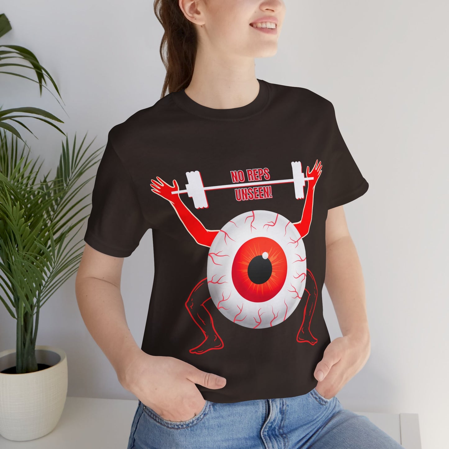 Funny Gym Tee - "No Reps Unseen!" Unisex Jersey Short Sleeve T-Shirt